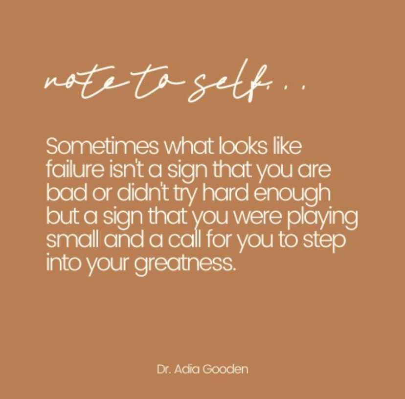 TrussLexx's tweet photo. “sometimes failure isn’t what it looks like” @DrAdiaShani
#NoteToSelf #FoodForThought #ForThoseWhoNeedIt https://t.co/tcFKNzppRW