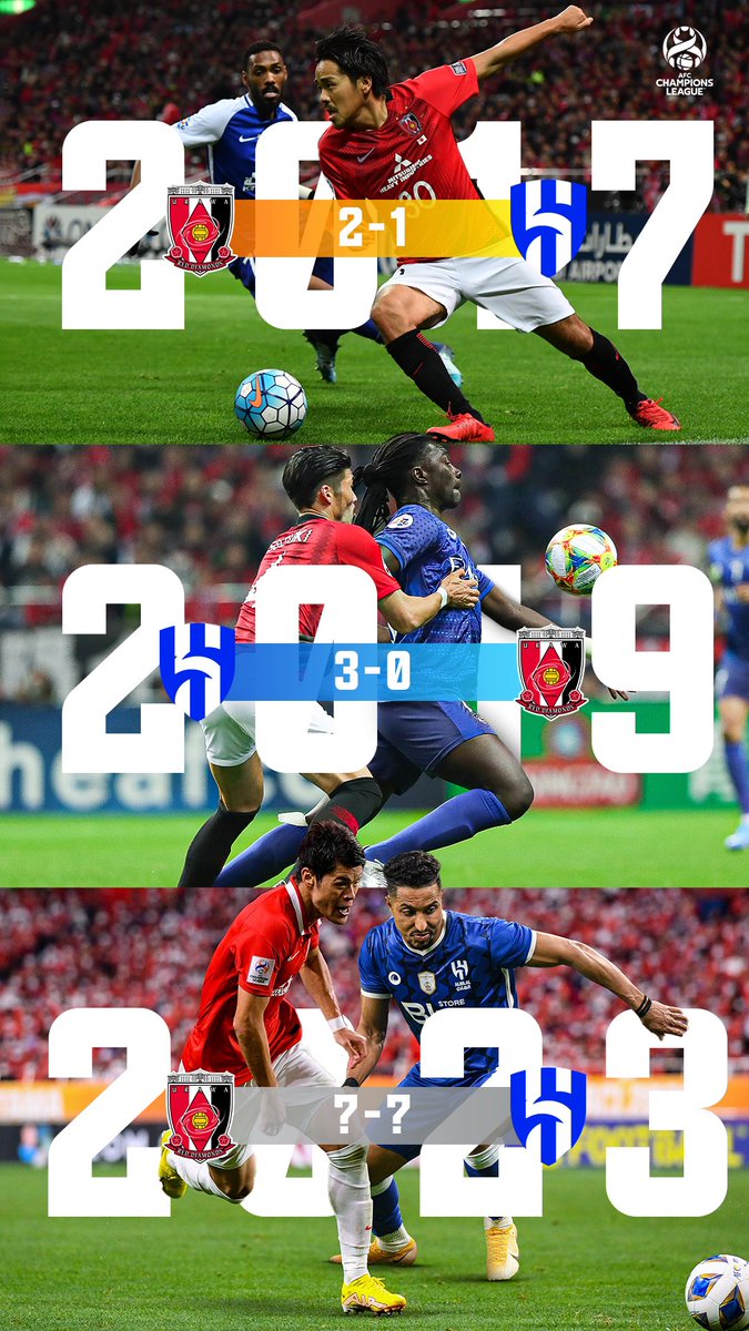 ♦️#ACL2017♦️
🔵#ACL2019 🔵

❓#ACL2022❓

#ACLFinal #ACL決勝
#アル・ヒラル🇸🇦 #浦和レッズ🇯🇵