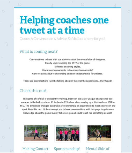 Softball10168's tweet photo. Here it is! The May Newsletter! What we will be talking about in the next month! Super excited for some great conversation with all of you! https://t.co/SfAPoBq2S2