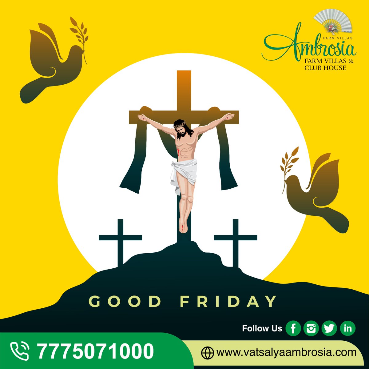 Wishing you all a peaceful and meaningful Good Friday!

- Ambrosia Farm Villas

.

.

.
#goodfriday #goodfriday2023 #jesus #jesuschrist #yeshu #yeshumasih #christ #christen #holichrist #holy #goodfridayspecial #goodfriday🙏