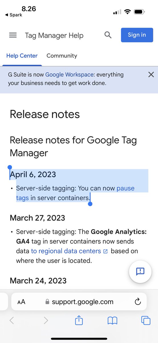 Minor quality-of-life update to server-side #GoogleTagManager - tag pausing is now enabled, and it works the same way as in web containers.

support.google.com/tagmanager/ans…

#gtmtips #measure