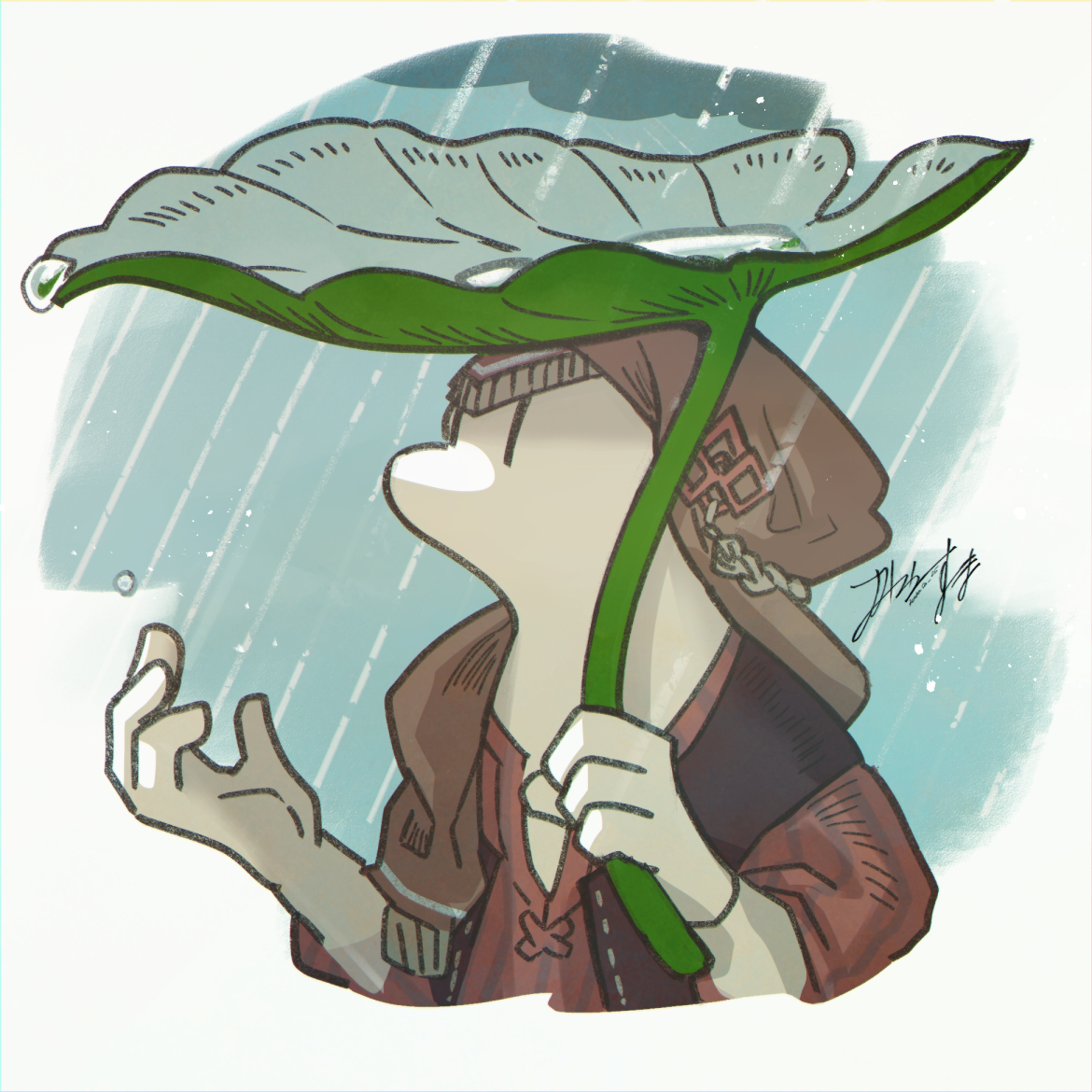 「雨 #オセルノ 」|烏丸のイラスト