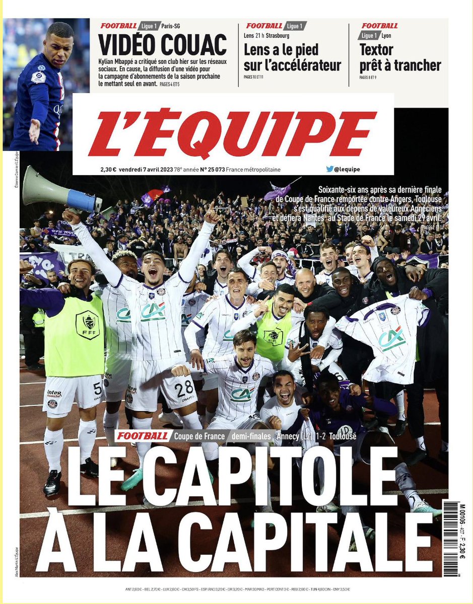 ToulouseFC's tweet photo. 💭  Faire la Une de @lequipe, il va falloir s'y habituer...

Le retour ! 😈 https://t.co/KH39ELMEeq