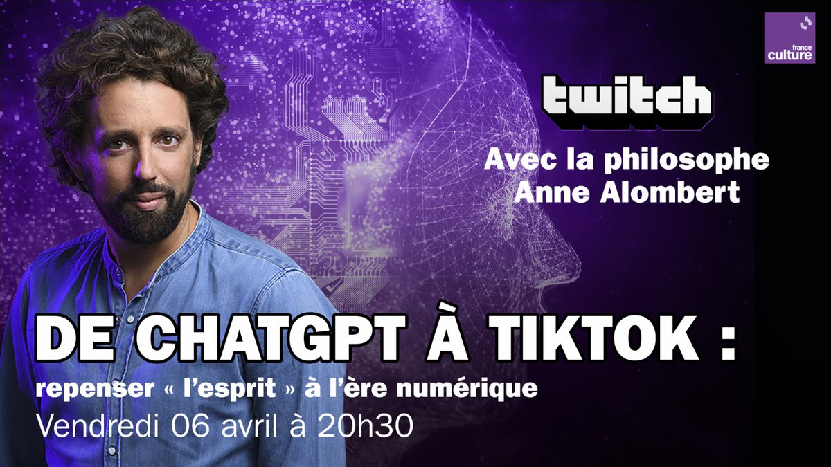 franceculture's tweet photo. 👋🏽 Ce soir @LeMeilleurdesM est en live sur Twitch

📌 @fsaltiel et la philosophe Anne Alombert explorent les relations tumultueuses entre notre 🧠 et l'intelligence artificielle

🖥️ Le stream est à suivre sur notre chaîne à partir de 20h30  ➡️ https://t.co/uWACpilguu https://t.co/bJ84lzxrAm