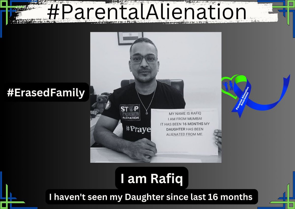 Meet Rafiq from Mumbai, Iwho is an #alienateddad 
He has not seen his Daughter since last 16 Months. An #ErasedFamily #parentalalienation 
Rafiq like other innumerable biological father is desperate to meet his daughter. 
@PAAwarenessUK
#paad23 
@DeepikaBhardwaj @AnubhavMohanty_