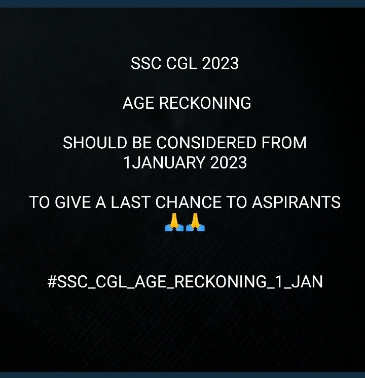 ankitpoddar188's tweet photo. It's a humble request from ssc please consider age reckoning form 1 jan 2023 .@PMOIndia @DrJitendraSingh @DoPTGoI #SSC_CGL_AGE_RECKONING_1_JAN https://t.co/nbE3pQZdGS