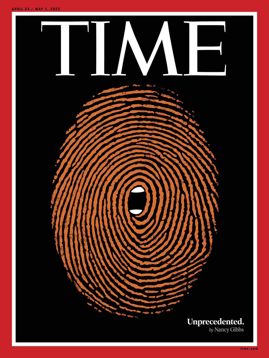 radiotrek's tweet photo. Безпрецедентна обкладинкa @TIME 
#DonaldTrumpArrest https://t.co/HrFywvYgUu