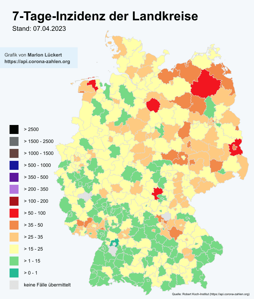 CoronaBot_DEU's tweet photo. 🇩🇪 #Corona Statistiken am 07.04.2023 🇩🇪

🦠 Aktiv Infiziert: 81.682
☠ Todesfälle: 171.411 (+132)
🏥 Genesen: +5.386

⚠ Neuinfektionen: +2.412
↘ 7 Tage R-Wert: 0,87

🪄 Inzidenz: 19,76 https://t.co/fDdqauksUo