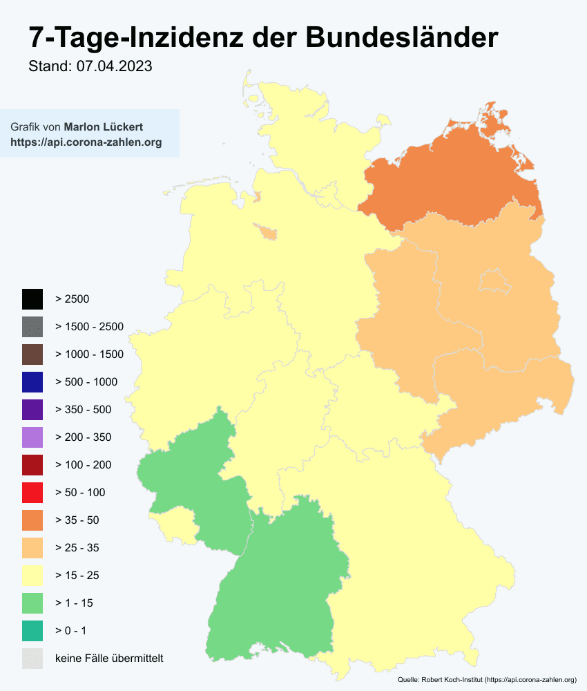 CoronaBot_DEU's tweet photo. 🇩🇪 #Corona Statistiken am 07.04.2023 🇩🇪

🦠 Aktiv Infiziert: 81.682
☠ Todesfälle: 171.411 (+132)
🏥 Genesen: +5.386

⚠ Neuinfektionen: +2.412
↘ 7 Tage R-Wert: 0,87

🪄 Inzidenz: 19,76 https://t.co/fDdqauksUo