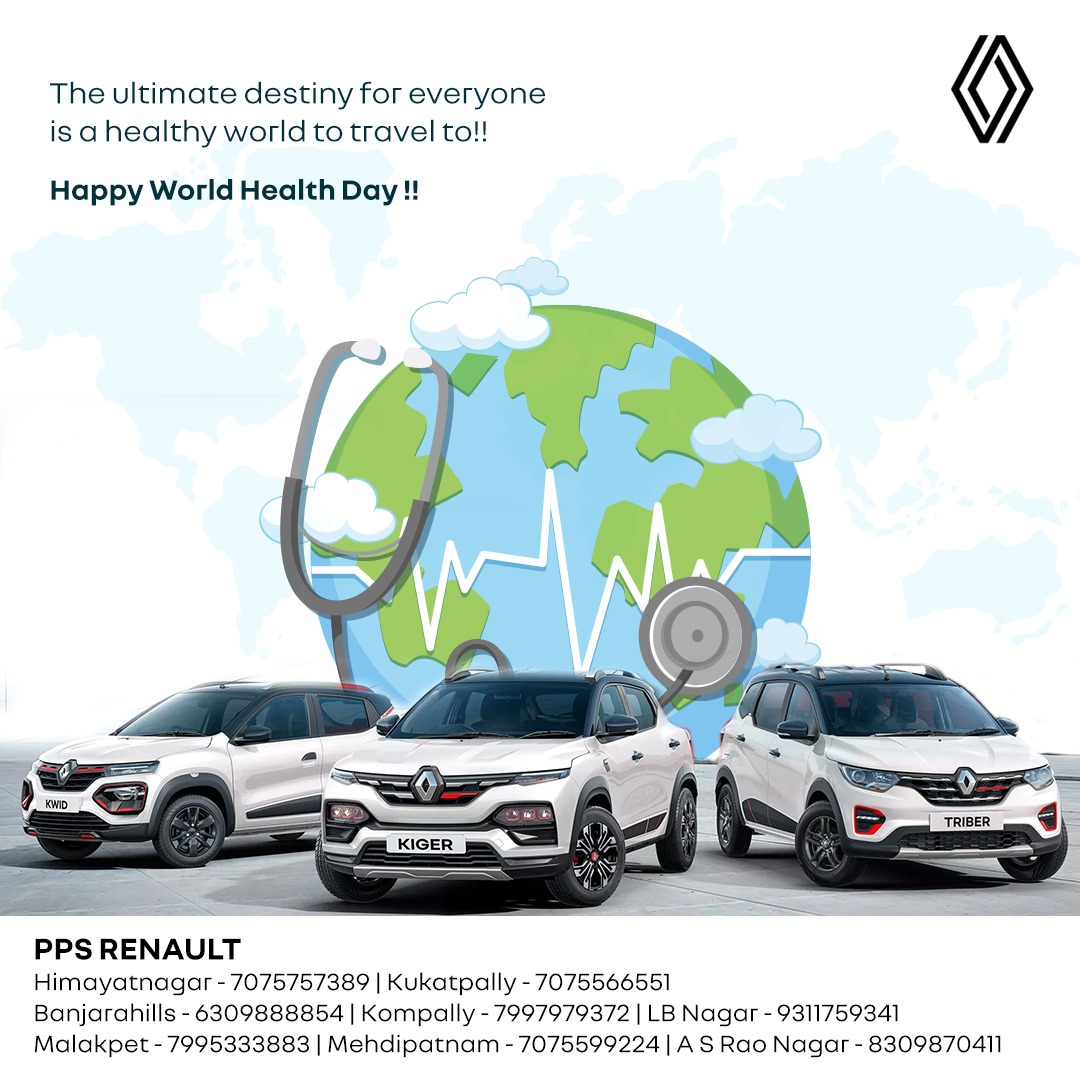 PpsRenault's tweet photo. Health is the thing that makes you feel that now is the best time of year. Happy World Health Day! 
#Healthforall #Worldhealthday #renault #renaultindia #ppsmotors https://t.co/rMjdOO2d39