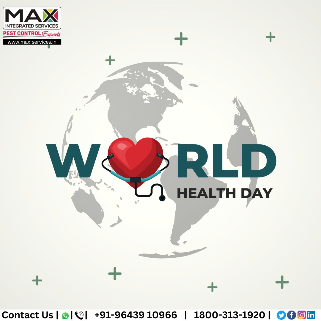 IntegratedMax's tweet photo. Happy World Health Day! Thank you for all the hard work you do to keep our homes and businesses pest-free and healthy.
๐+91-96439 10966
๐https://t.co/K5b7JVpOsh
#maxintegratedservices #worldhealthday #pestcontrolservices #rodent #ants
#BedBugTreatment #InsectControl #PestFree https://t.co/FkNomuxqwK