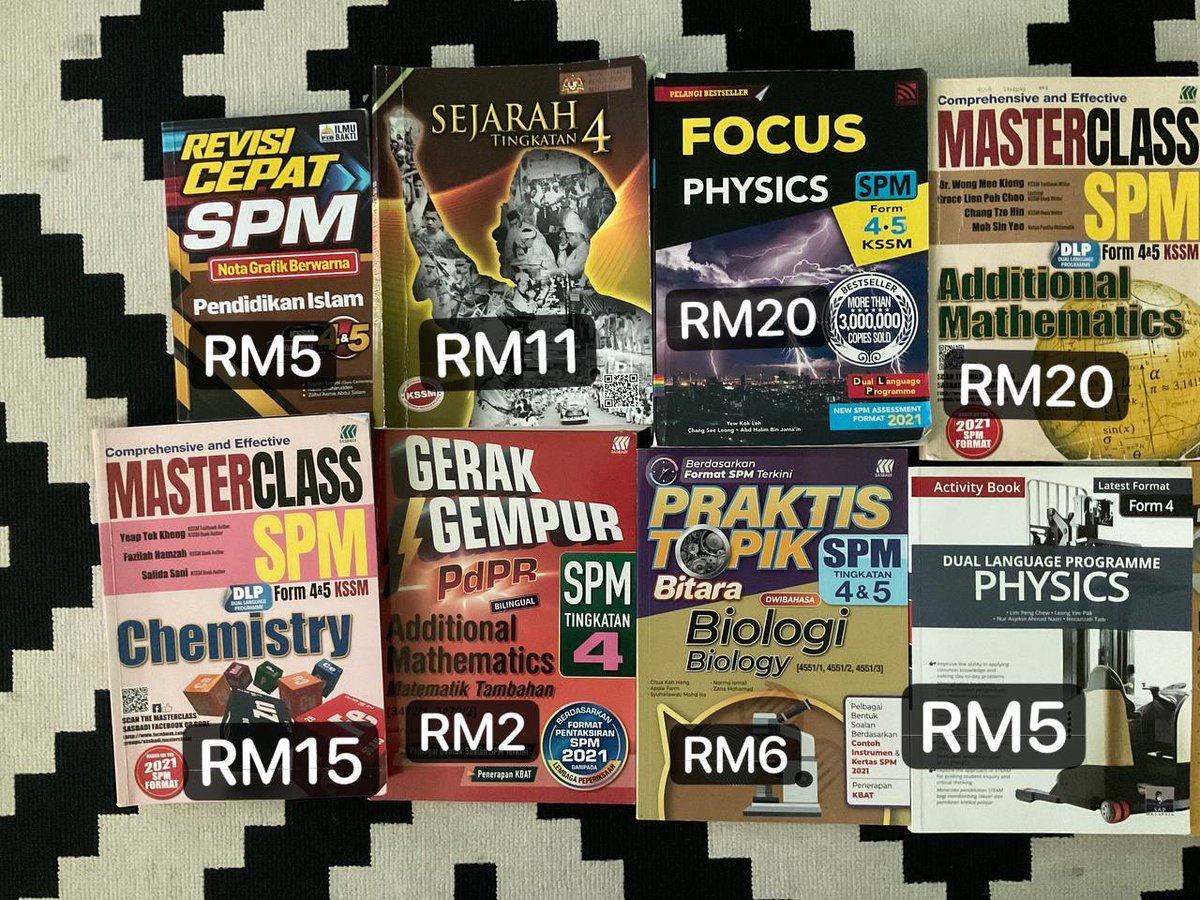sunflweraddict's tweet photo. WTS BUKU RUJUKAN ⚠️⚠️
-buku rujukan pendidikan Islam focus
-chemistry masterclass
-biology masterclass n focus
-physics focus
-addmath masterclass
-buku teks sejarah tingkatan 4
🔆prefer one seller
🔆RM170 all free postage
HELP ME RETWEET THANKYOU 💗💗 https://t.co/Rrikc5r3xe