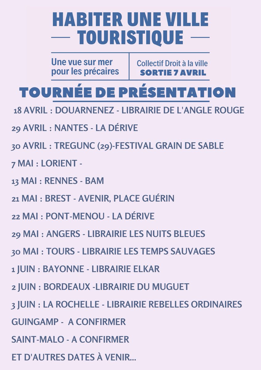 Aujourd'hui notre livre sort en librairie.
On en profite pour vous annoncer les premières dates de tournée, pour se rencontrer, échanger, s'organiser...
@ed_ducommun