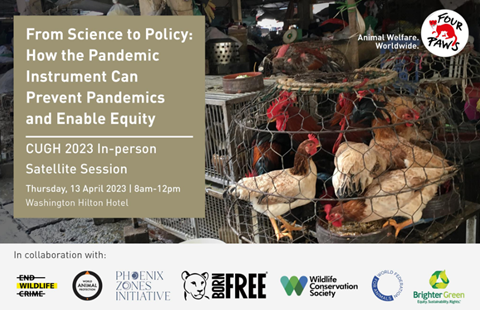 FOURPAWSZA's tweet photo. Happy #WorldHealthDay! Exciting news: the in-person-only CUGH conference @ Washington DC is coming April 13 featuring our satellite session 'From Science to Policy' with panelists discussing essentials of an effective pandemic instrument 
#CUGH2023 #OneHealth #PandemicPrevention https://t.co/IrIW4h4EgT