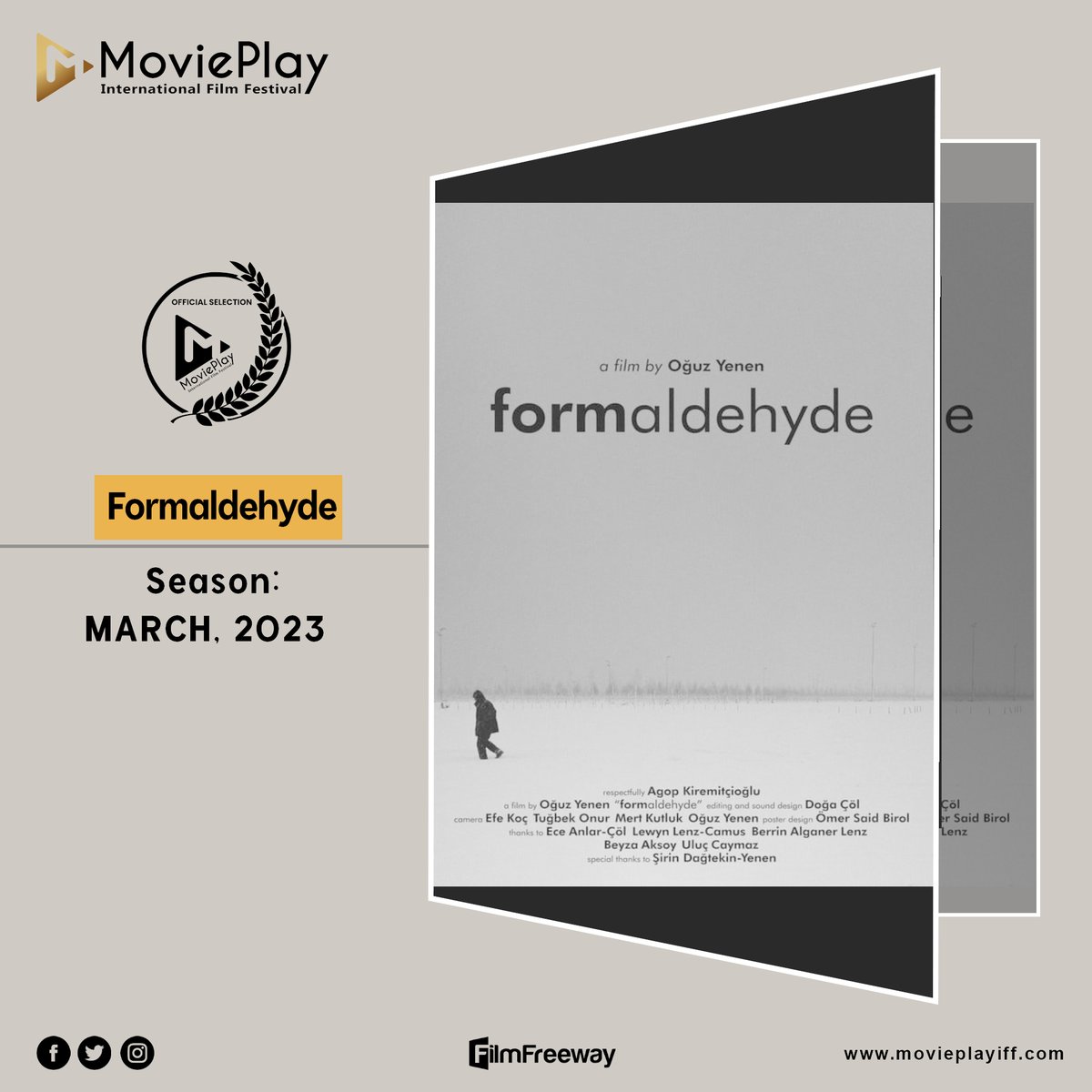 MoviePlayIFF's tweet image. Congratulations Oğuz Yenen!

Proudly Presenting our Official Selection of March, 2023 season. 

#movieplay #officialselection #shortdocumentary