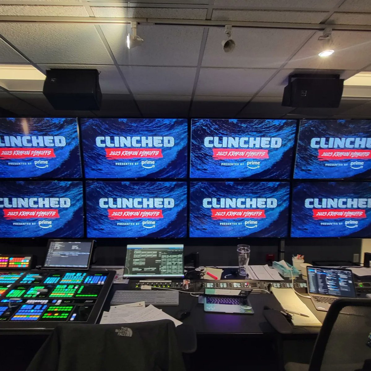 Deko_Gurl's tweet photo. Postseason-Bound! @seattlekraken #clinched a #playoff spot! #seakraken #SKEEP #ProductionCrew https://t.co/O3bDeSAVJh