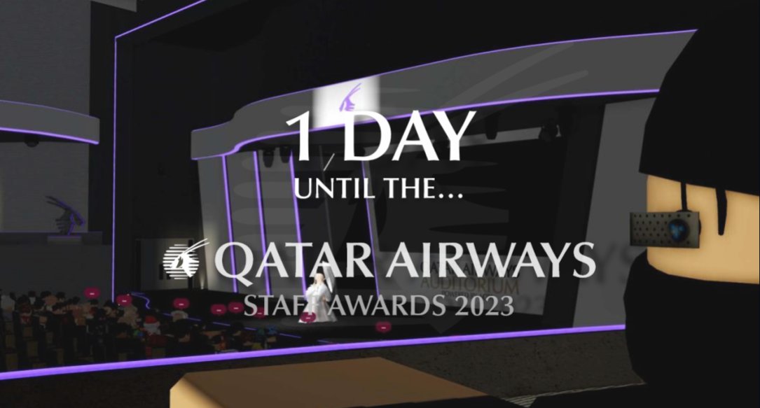 QatarAWRoblox's tweet image. 📷1 more day until the Qatar Airways Staff Awards 2023! Join us on the 8th of April for a spectacular night that you would never want to miss!
#QatarAirways #QatarAirwaysRoblox