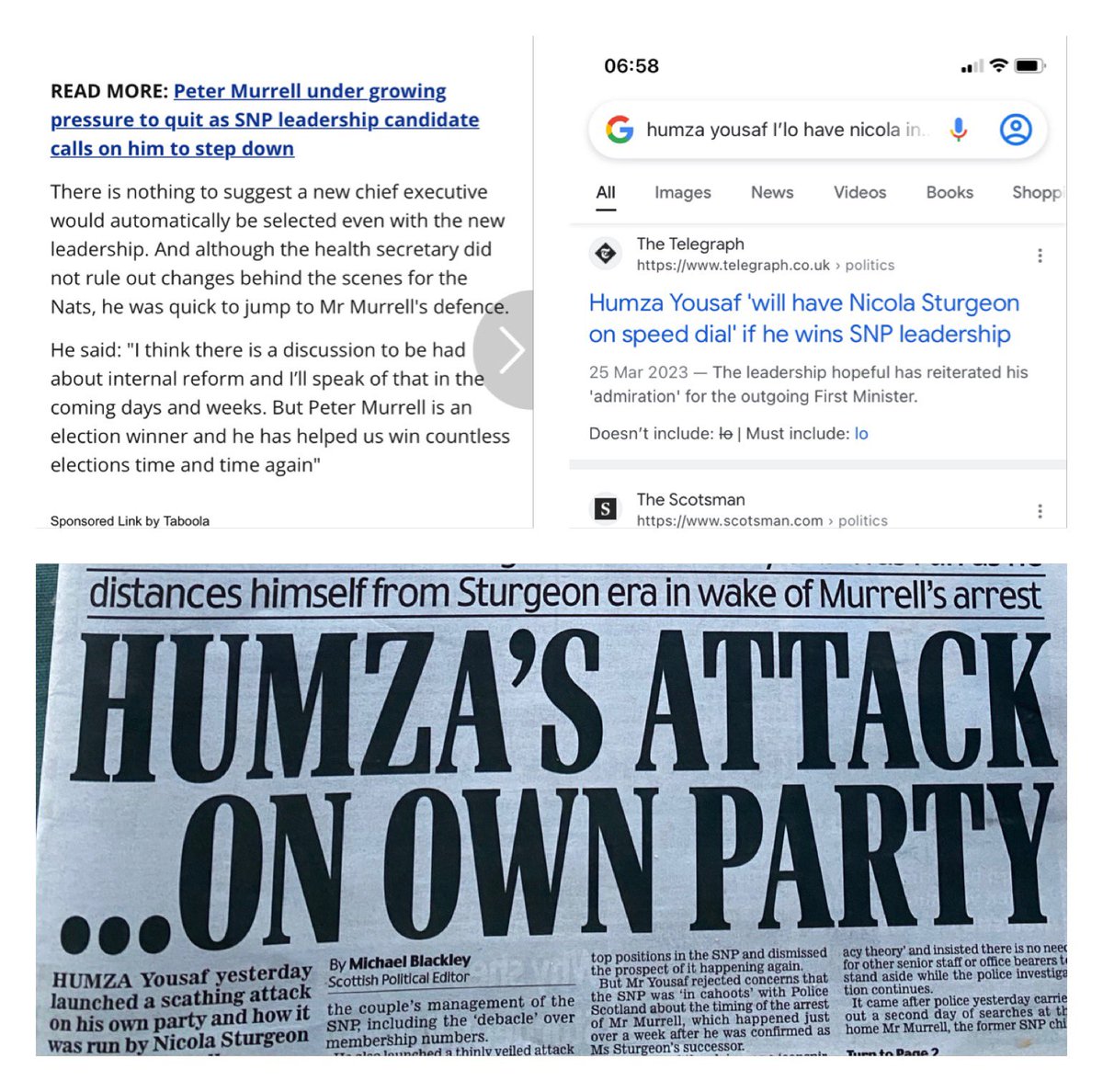jojo206's tweet photo. Humza Yousaf 27th Feb on Peter Murrell, Humza on 25thMarch on Nicola Surgeon, 6th March also Humza Yousaf 👇🏻#SNPCorruption #SNPFinished #Natsinasack https://t.co/IxP3SVNpwj