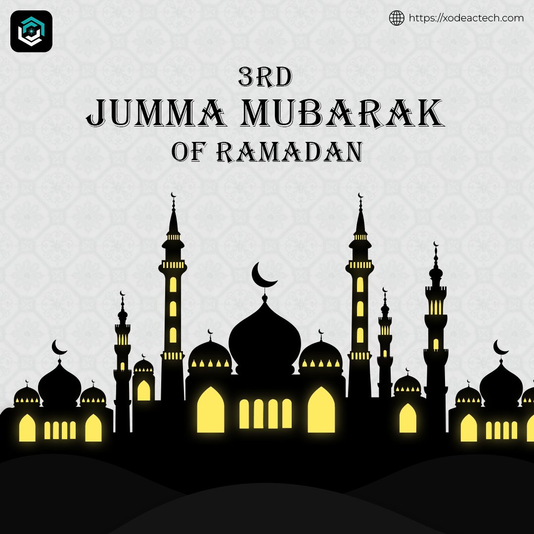 Xodeactech's tweet photo. Jumma Mubarak to Everyone!
As Ramadan progresses, we have already passed the halfway point of this blessed month. It's a time for reflection, introspection, and self-improvement.
#Jummamubarak #Blessedfriday #friday #3rdjummaoframadan #holymonth #blessings #xodeac #xodeactech https://t.co/NjwgLDk0Vj
