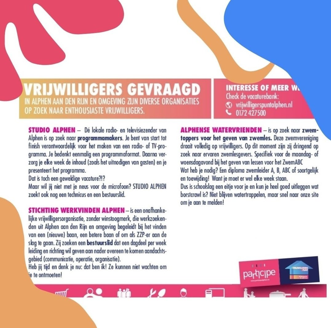 Vrijwilligerspunt Alphen tweet media