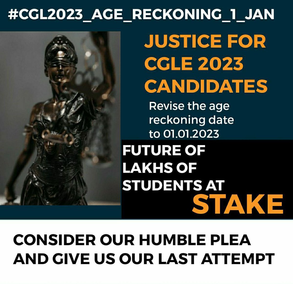 NishiSihare's tweet photo. SSC CGL aspirants are eagerly waiting for the age reckoning date for the exam to be changed from 1st Aug to 1st Jan 2023. We request @narendramodi @PMOIndia @DrJitendraSingh @DoPTGoI to take action. #SSC_CGL_AGE_RECKONING_1_JAN https://t.co/cmXSBq4XxA