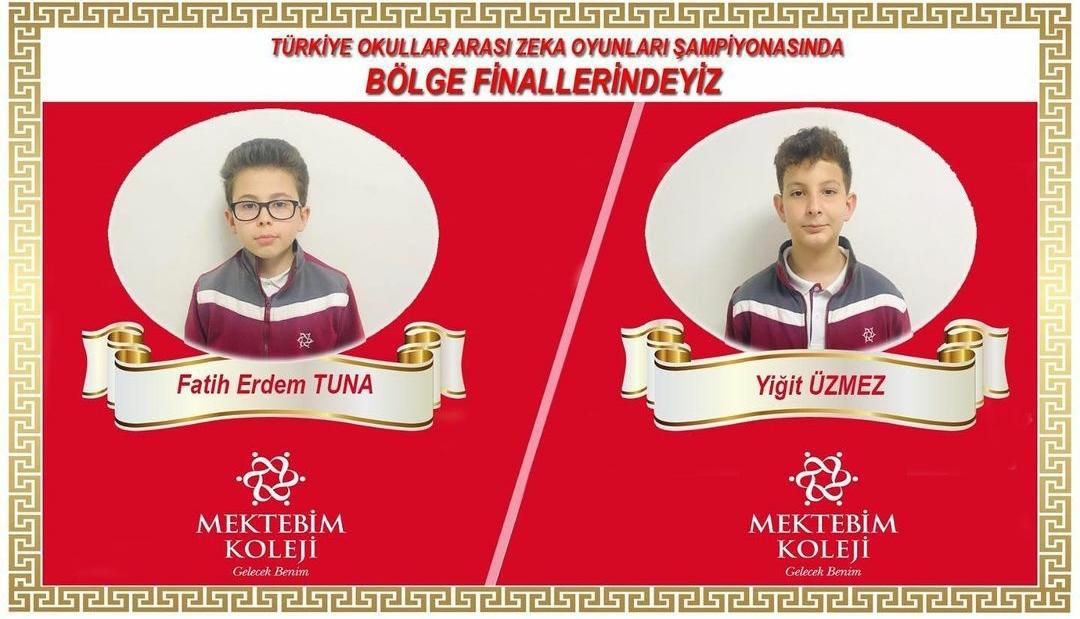 Oğlum Fatih Erdem Tuna, TZV Türkiye Okullararası Zeka Oyunları Şampiyonası`nda İl Finallerini geçerek Bölge finalinde yarışmaya hak kazandı. Oğlumu tebrik ediyorum 👏👏👏