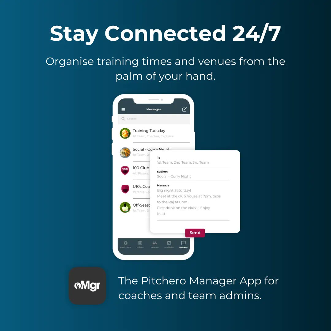 Download the Manager App and stay connected with your team 👥 Available on IOS and Android📱 #clubapp #football