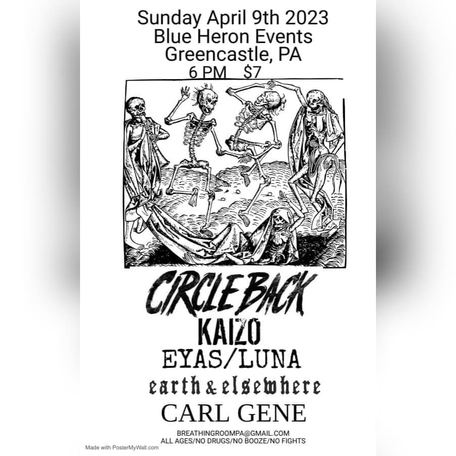 Sunday evening, come hang with me and @circlebackhc @CarlGeneMusic and more