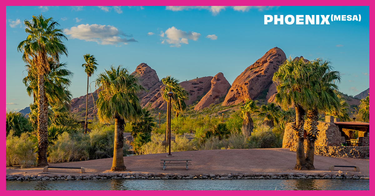 #Mesa is surrounded by jaw-dropping desert landscapes, mountains, golf courses, and canyons, which means scenic drives, hiking, and nature-viewing like no other.  🏌️‍♀️⛰️🌵

Book Now to fly from Edmonton or Winnipeg at ms.spr.ly/6012gGjh6