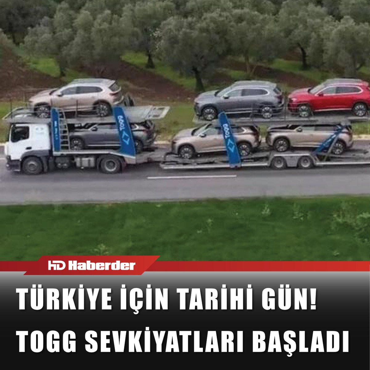 #Türkiye'nin #yerli ve #milli otomobili #Togg'un fabrikasından çıkan araçlar sahiplerine verilmek üzere #sevkiyata başladı.