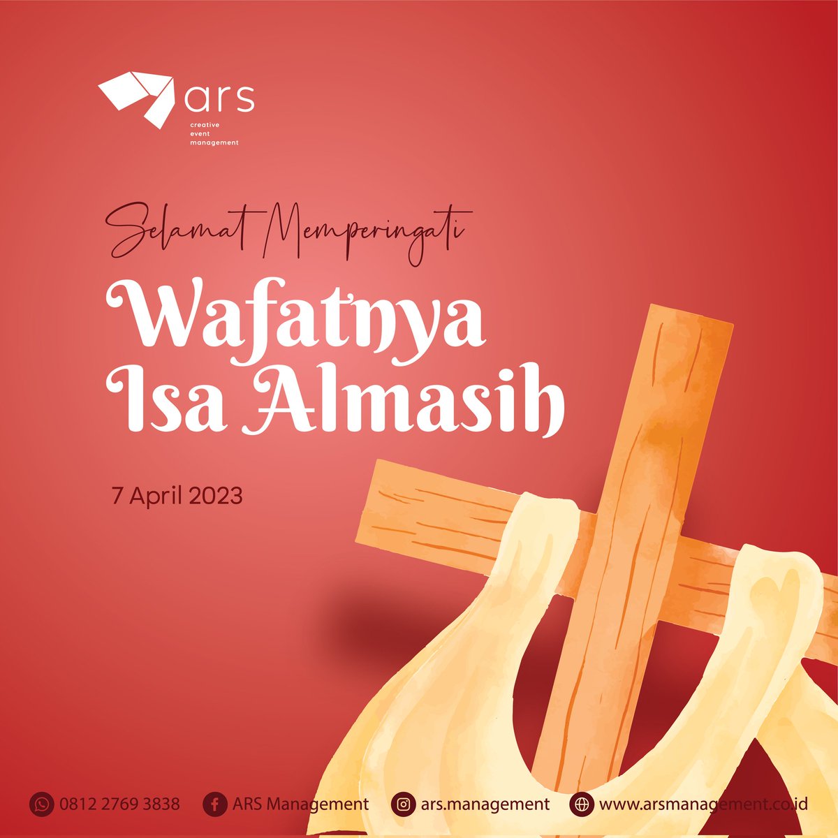 May God fill your life with goodness on this holy day. Happy Good Friday 2023.

🌵🌵🌵
arsmanagement.co.id
0812-2769-3838

#isaalmasih 
#ARSmanagement
#eventplanner
#eventmanagement
