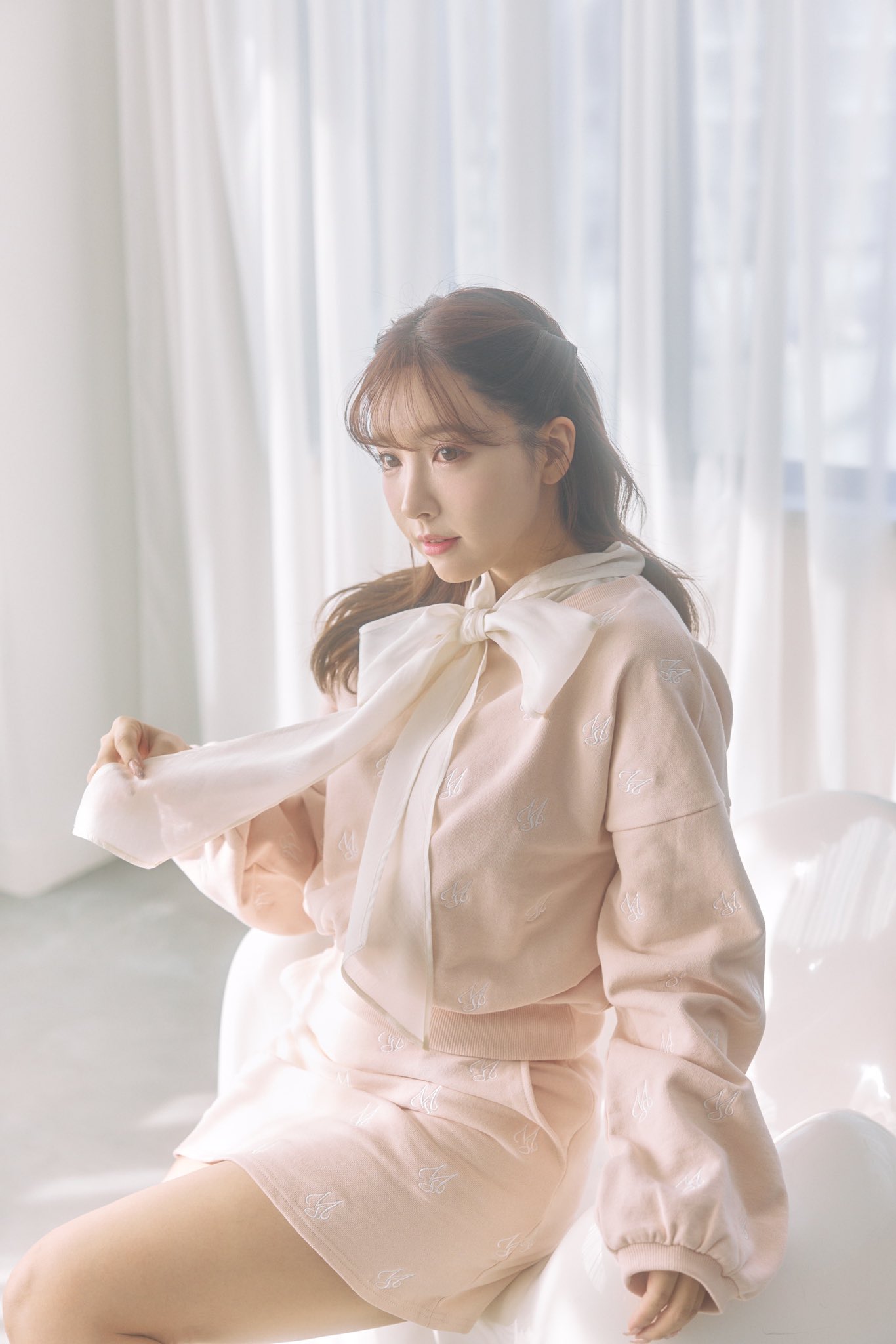 ダブル／ミストブルー mistreass ミストレアス フェザーカーディガン