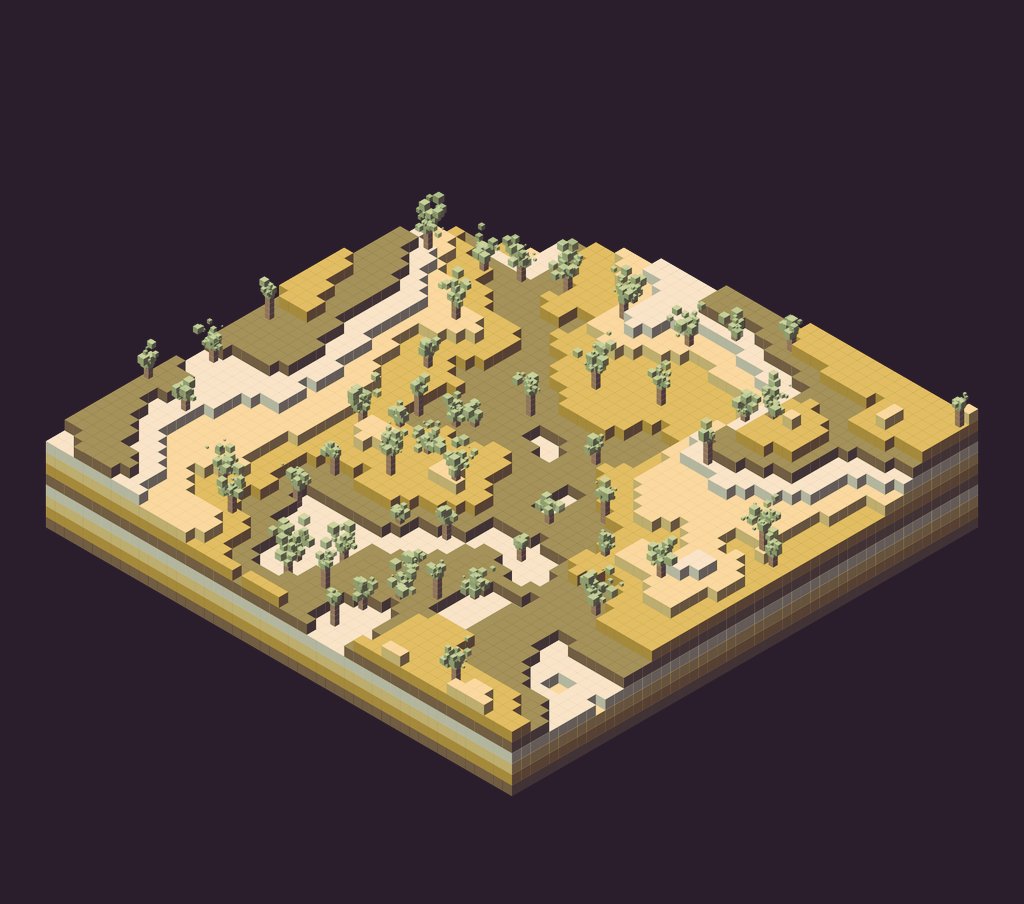 tronicapps's tweet image. Made the terrains a bit larger and added some trees ! ♥️
.
.
.
#p5js #creativecoding #generativeart  #isometricart #gamedev #typescript