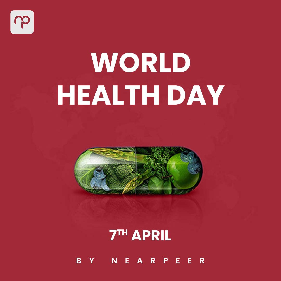 Happy World Health Day from Nearpeer! 🥗
 On this special day, let's make a commitment to prioritize our physical, mental, and emotional well-being. Let's take small steps towards healthier habits and encourage our loved ones to do same. #WorldHealthDay #Nearpeer #HealthyHabits