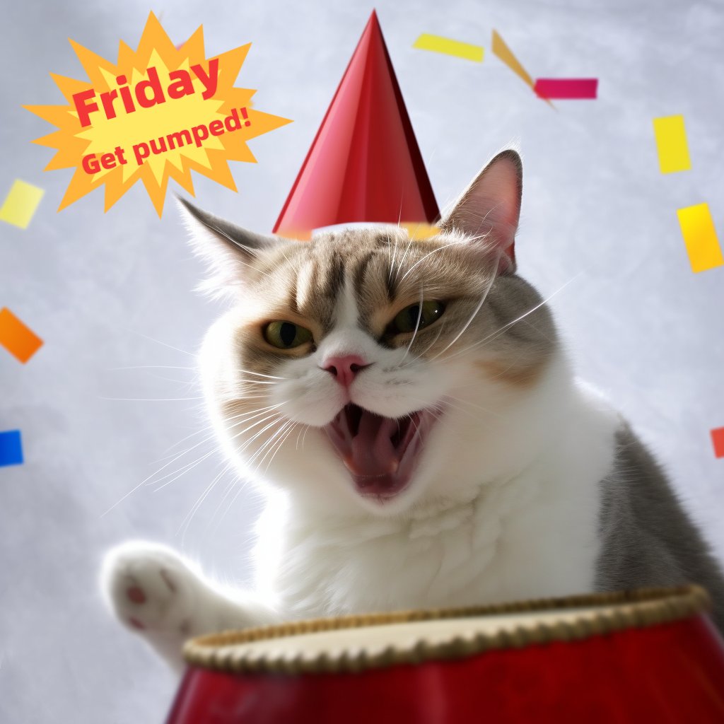 MeowVerse2023's tweet photo. Good Friday! Feel the Friday joy, rise up! #cats #catstagram #CatsofTwittter #catlovers #Caturday #Cat #Catholic #AIart #AIArtwork https://t.co/y8rXms858x