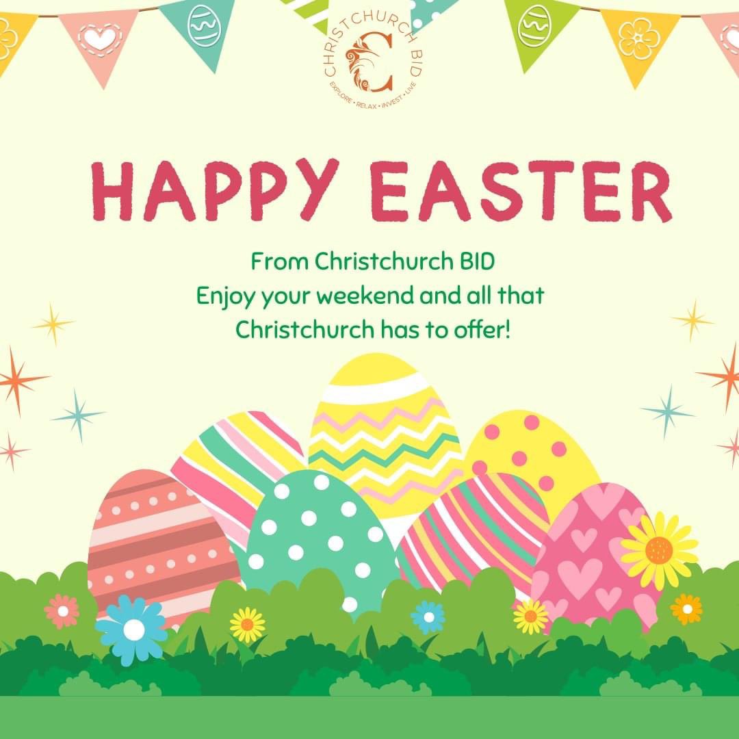 Happy Easter weekend! The office is closed until Tuesday, 11th April.  Enjoy the shops, restaurants, cafes, and bars over this weekend. Reflect at The Priory or Baptist Church. Enjoy the sunshine on the Quay.  

#christchurchbid