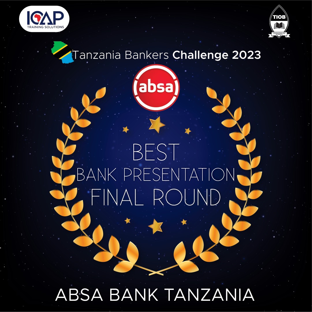 tiob_tanzania's tweet photo. Congratulations @AbsaTanzania  for the award-winning the Best Bank Presentation – Final Round  #TanzaniaBankersChallenge https://t.co/AA2ezpvv39