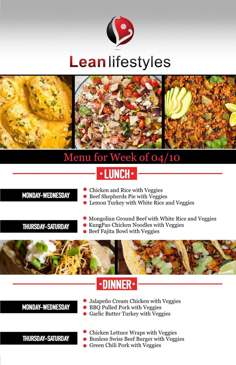leanmcallen's tweet photo. Here’s our menu for next week. Please text meal prep orders to (956) 445-3226 before 9pm on Friday. Let’s get lean RGV! #mealprep #mcallen #rgvlife #getlean #health https://t.co/iJJw0GGOV1