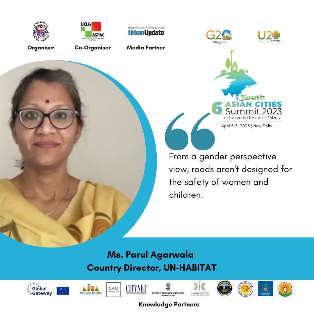 Ms. Parul Agarwala, Country Director, UN-Habitat India (United Nations Human Settlements Programme) addressed in Technical Session 4- Safe, Sustainable and Inclusive Mobility in the 6th Asian Cities Summit at Aloft by Marriott, New Delhi.

#6thACS #AsianCitiesSummit #ACSNewDelhi