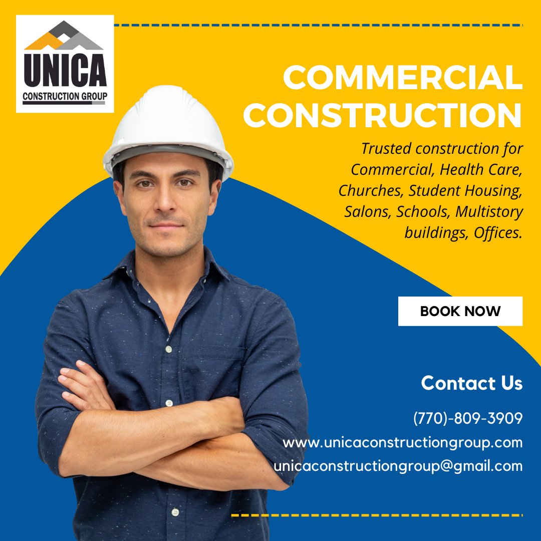 unicaconstgroup's tweet photo. Are you in need of top-quality commercial construction services?
☎ (770)-809-3909
#commercialconstruction #constructioncompany #buildingspaces #constructionindustry #constructionservices #quality #craftsmanship #USAbased #dreamproject #calltoaction #UnicaConstructionGroup #usa https://t.co/QOwP0p79tZ