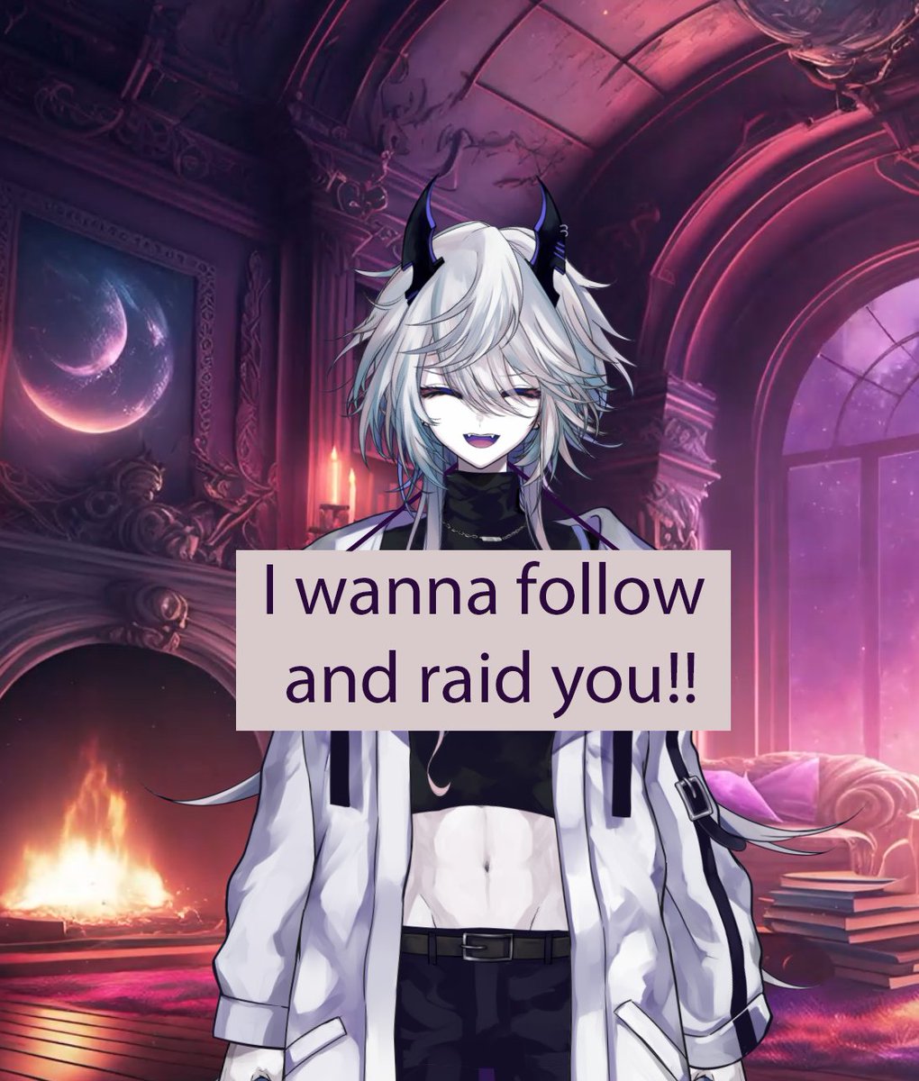 Hey you 🫵 can I raid you after my streams? I need friends to raid/follow, so hand over those funny little links and PNGs :3
( i am still smol but every viewer counts! )
💜VTUBER SUPPORT CHAIN💜
lets all help each other grow :]
Like♥️+RT🔁for visibility!!
 #VtuberSupport #Vtuber