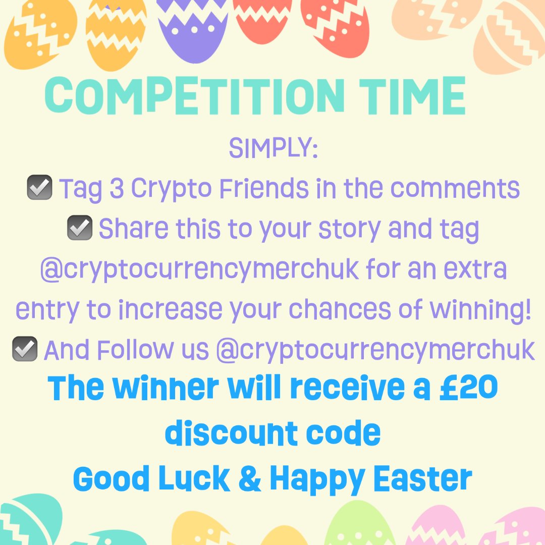 crypto_merchuk's tweet image. It&apos;s COMPETITION TIME!!!! 
If you want to win a £20 voucher to spend in our online store, follow the simple steps below to have a chance for winning! 
#Competition #BitcoinComp #CryptoComp #Prize #Easter #FreeMoney #Scan #Like #Share #Follow