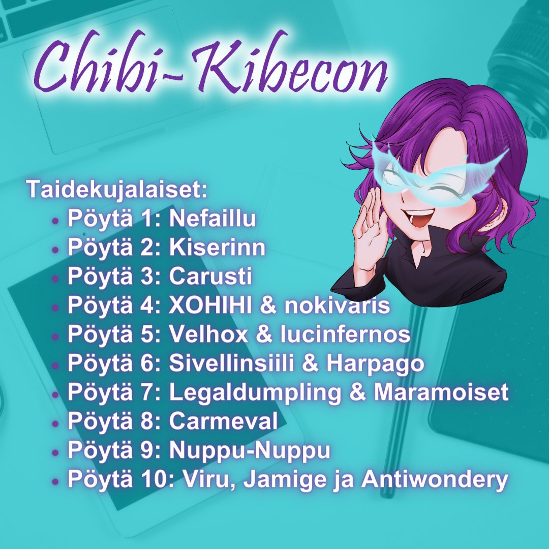 Chibi-Kibeconista löytyy mangataiteeseen keskittyvä taidekuja. Lue lisää taidekujasta ja tutustu taidekujalaisiin nettisivullamme: kibecon.com/taidekuja/
#manga #taidekuja #kirjastocon