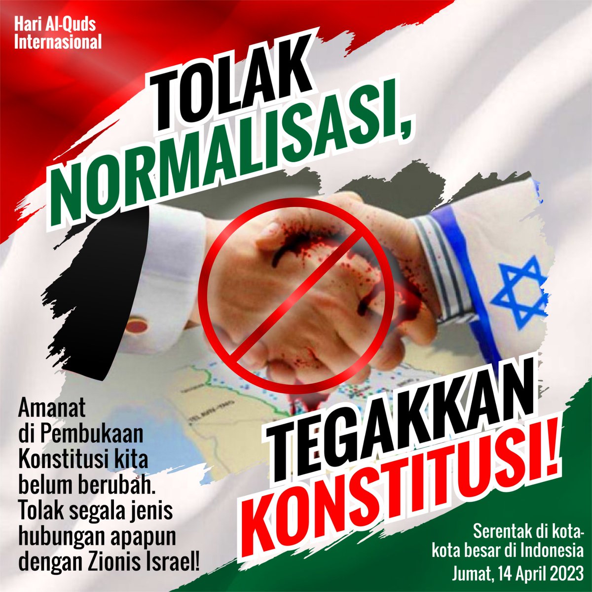 wahhabicc_jabar's tweet photo. Amanat di Pembukaan Konstitusi Kita Belum Berubah.
Tolak segala jenis hubungan apapun dengan zionis lsrael.

TOLAK NORMALISASI
TEGAKKAN KONSTITUSI

#HariAlQuds2023 https://t.co/XGGxSQmCfx