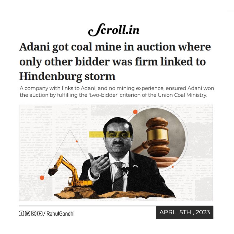 RahulGandhi's tweet photo. The real question is, why does the BJP defend Adani so vehemently? https://t.co/mm6I2bufOH