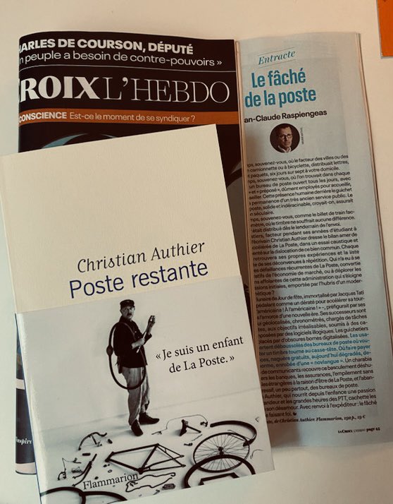 TrangMarie1's tweet photo. 🗞️À lire dans @LaCroix L’Hebdo
@jcraspiengeas parle du nouveau livre de Christian Authier #PosteRestante
En librairie le 12 avril prochain @Ed_Flammarion https://t.co/ajPUJS6TVL