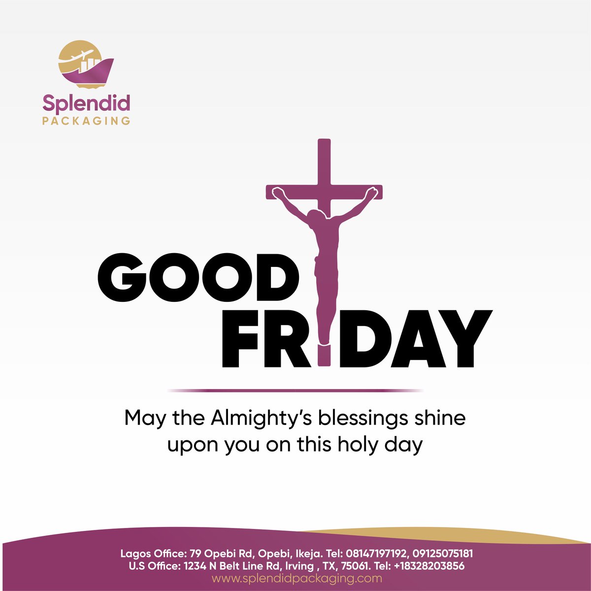 Wishing each and every one of us a blessed Good Friday.

On the occasion of this Holy day, May the blessings of the almighty shine upon us all. Amen.

#goodfriday #easter #goodfriday2023  #shipping #us #ustonigeria #dallastonigeria #chinatonigeria #uktonigeria #shopper #import