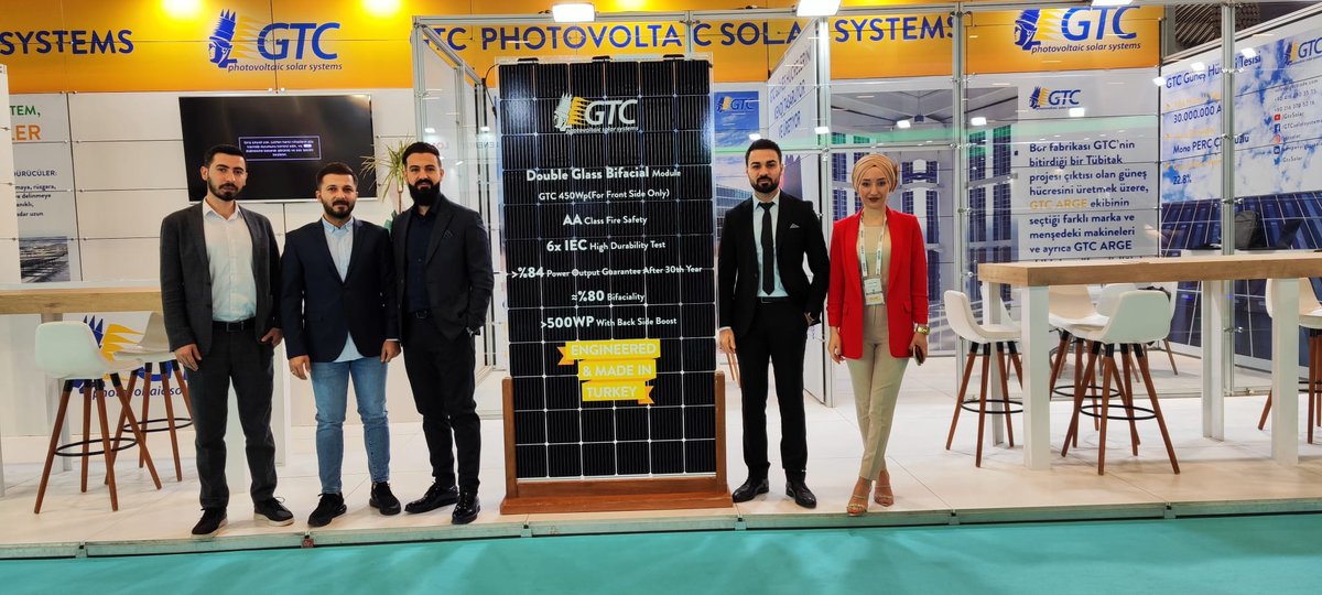 GtcSolar's tweet photo. 6-8 tarihlerinde düzenlenen @SolarexIstanbul  Fuarının 2. gününde 2.Hall D-01'deki standımıza bekliyoruz☺️
#gtc #gtctrade #gtcsolar #gtcgunessanayiveticas #solarex #solarex23 https://t.co/dMwbJK8QwP