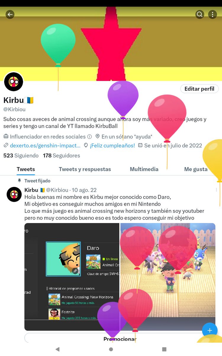 Kirbiou's tweet photo. Globitos :) #cumpleaños https://t.co/AUxpy0fml3
