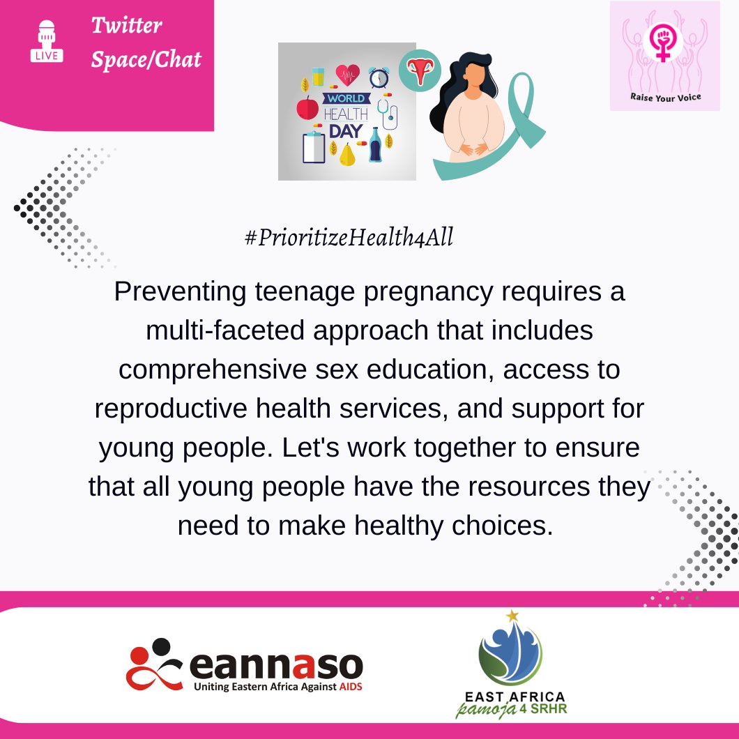 We need to work as a collective to ensure that all young people have the resources they need to make healthy choices. #PrioritizeHealth4All #EndTeenagePregnancy #RaiseYourVoice #HealthyAdolescents